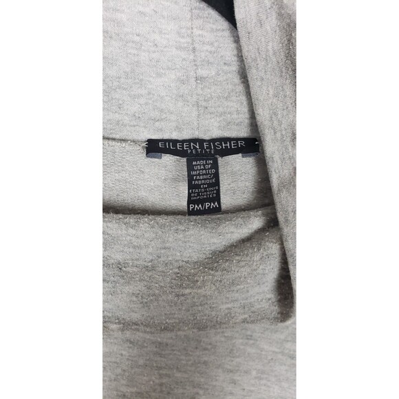 EILEEN FISHER Tunic Top PM Stretch Turtleneck Long Sleeve Slub Gray USA Work - Picture 3 of 5